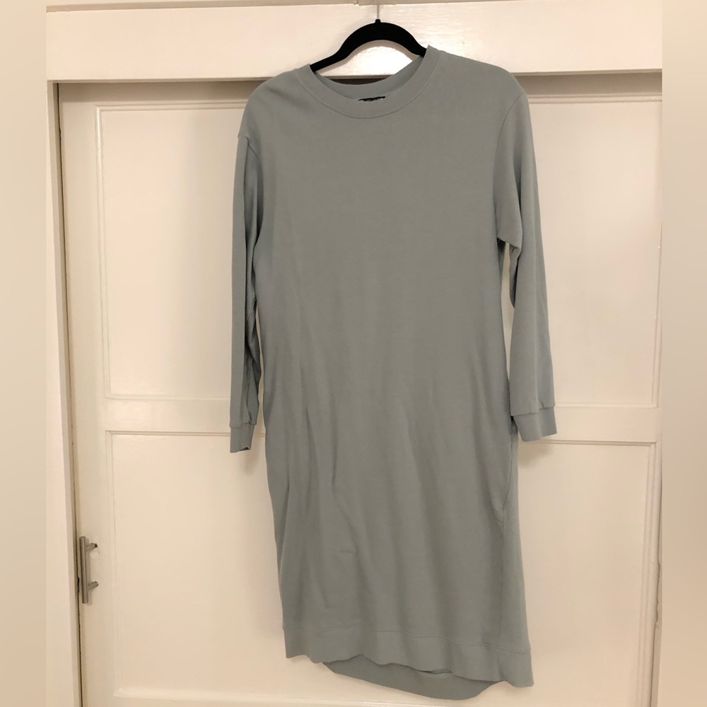 Zara cotton blue/ gray sweater dress with pockets size small